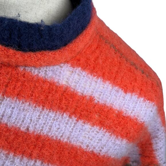 Free People Cropped Sweater Women’s Medium Multi Striped Alpaca Blend Pullover - Picture 4 of 10